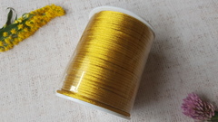Шнур круглый атласный (для воздушных петель), 2 мм, тёмно-золотой