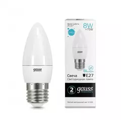 Лампа Gauss LED Elementary Свеча 8W E27 540 lm 4100K  33228