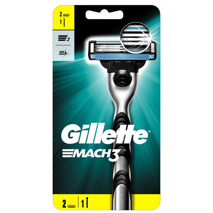 Бритвенный станок Gillette Mach3 с 2 кассетами