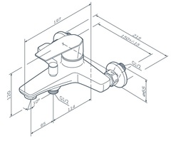 Смеситель для ванны и душа AM.PM Gem - F90A10000