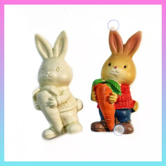Д0014 Пластиковый декор. Заяц (кролик) с морковкой.