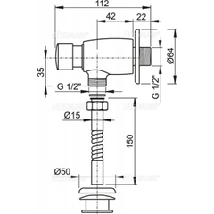 ATS001 Кнопочный сливной вентиль для писсуара Alca Plast