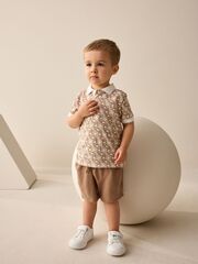 Поло и шорты в комплекте для мальчика Next AG8-746, Бежевый