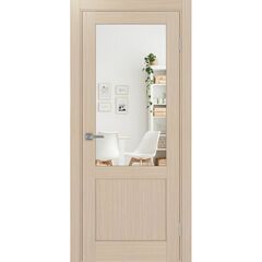 Купить Межкомнатная дверь экошпон Турин 502.21 дуб белёный с зеркалом