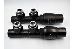 Комплект VARIO TWINS термостатический угловой 3/4-3/4 правый чёрный матовый