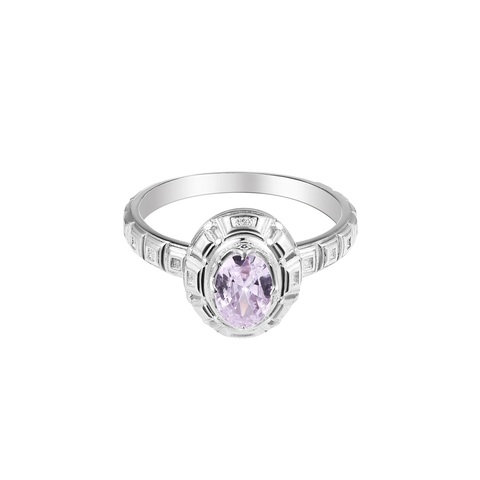 SYMPTOM Кольцо Classic с камнем (лавандовый фианит)
