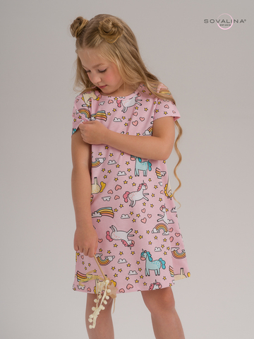 Платье Home единорожки на розовом
