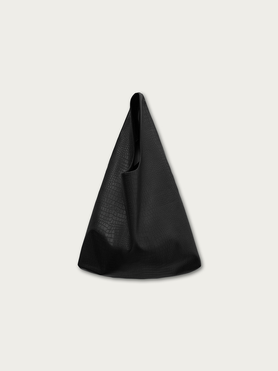 

Сумка авоська миди из экокожи, Черный