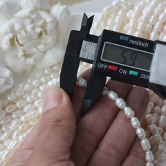 Жемчуг натуральный речной, рис, 5,7-7,2 мм, 1 нить, Ж024