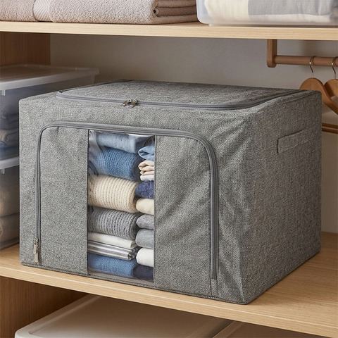 Корзина Förvaringskorg (66л), 50х40х33, серый, полиэстер