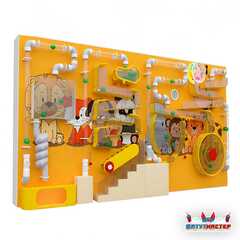 Интерактивная стена для школы «Зверята», 4,5×1,8×0,5 м