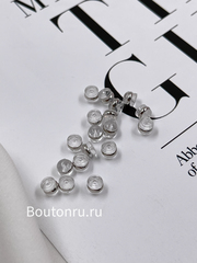 Заглушка для серег с серебристым ободком