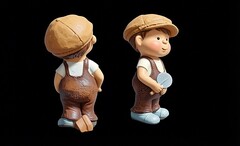 Силиконовый молд Мальчик в песочнице. 3 D