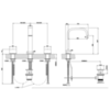 Gessi Rettangolo T Смеситель для раковины на 3 отверстия, с донным клапаном, излив 166мм, цвет: хром 20426#031