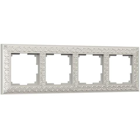 Рамка на 4 поста. Цвет Жемчужный. Werkel(Веркель). Antik. a031785 / WL07-Frame-04