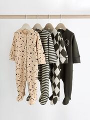 Комбинезон / Cлип для малышей Next K79-532, 4 шт., Серый, Бежевый