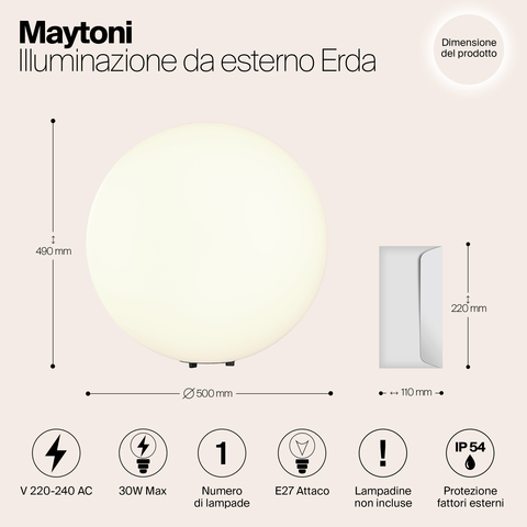 Ландшафтный светильник Maytoni Erda O594FL-01W1