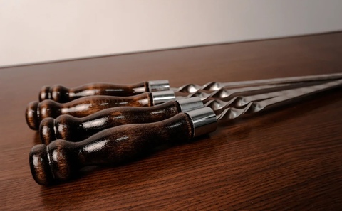 Шампур с деревянной ручкой РК 3мм (ширина 12мм)