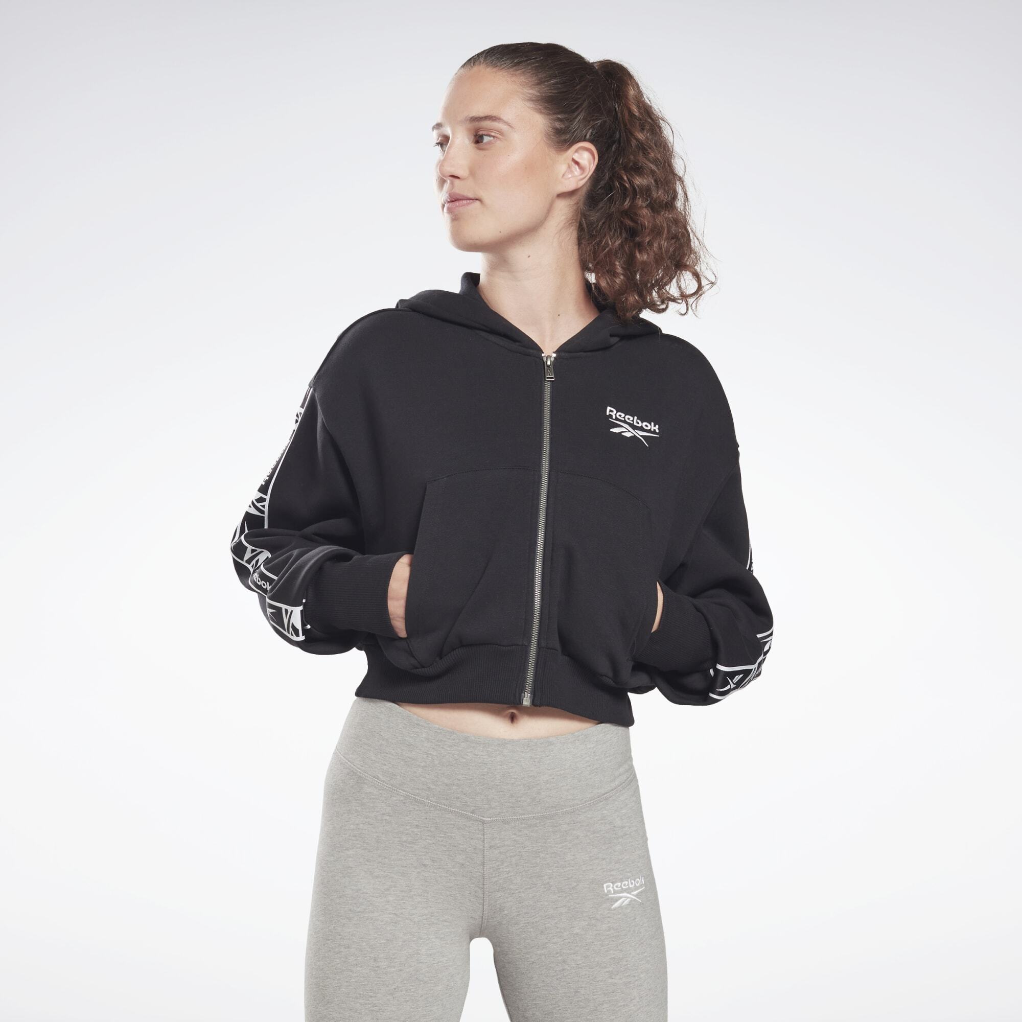 Reebok crop hoodie hotsell