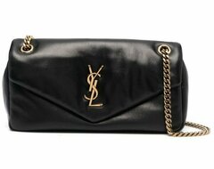 Маленькая сумка через плечо Saint Laurent Puffer черный