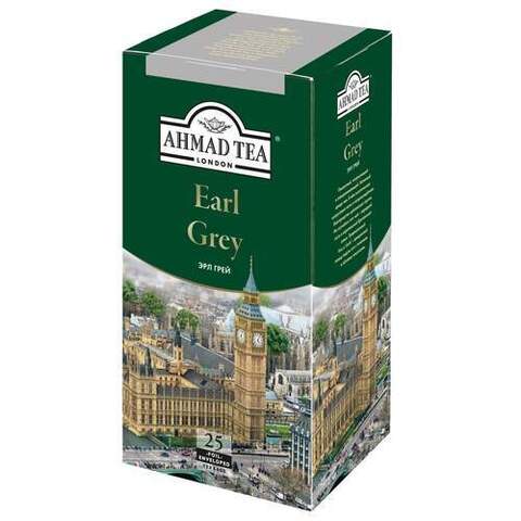 купить Чай черный с бергамотом в пакетиках Ahmad Tea Earl Grey, 25 пак/уп (Ахмад)