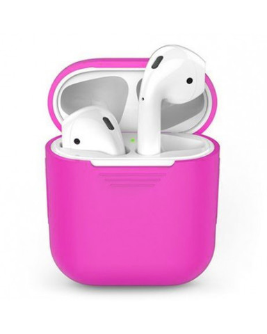 Чехол на airpods силиконовый (розовый)