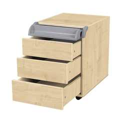 Тумба Дэми на колёсиках с 3 ящиками и органайзером для канцелярии (ТУВ.08)