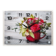 Часы настенные 2535-1018 "Букет в чашке"
