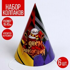 Колпаки «Волшебного дня рождения», в наборе 6 шт.