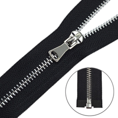 Молния металл Т5, L 110 см, чёрный/никель