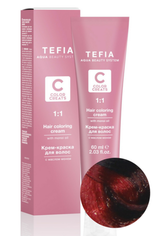 Крем-краска для волос красный контраст Tefia Color Creats, 60 мл