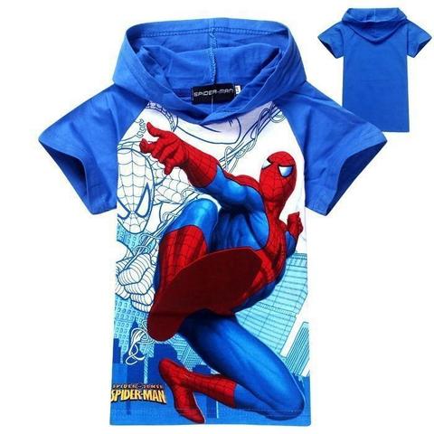 Человек паук футболка детская с капюшоном