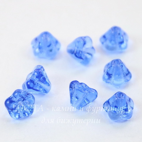 Бусина Bell Shaped Flower Колокольчик, 6х4 мм, сапфир