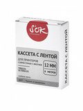 Кассета с лентой S'OK by Sakura Printing TZES131 для Brother, черный на прозрачном, 12мм, 8м , наклейка