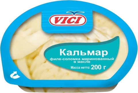 Кальмар VICI филе-соломка маринованный в масле с пряностями 200 г РОССИЯ