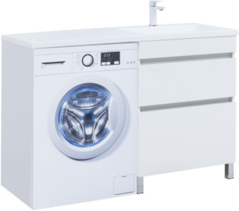 Aquanet 329125 Компл.2 - Тумба Вега 68 напольная 2 ящ. (130) цв. белый глянец (329125)