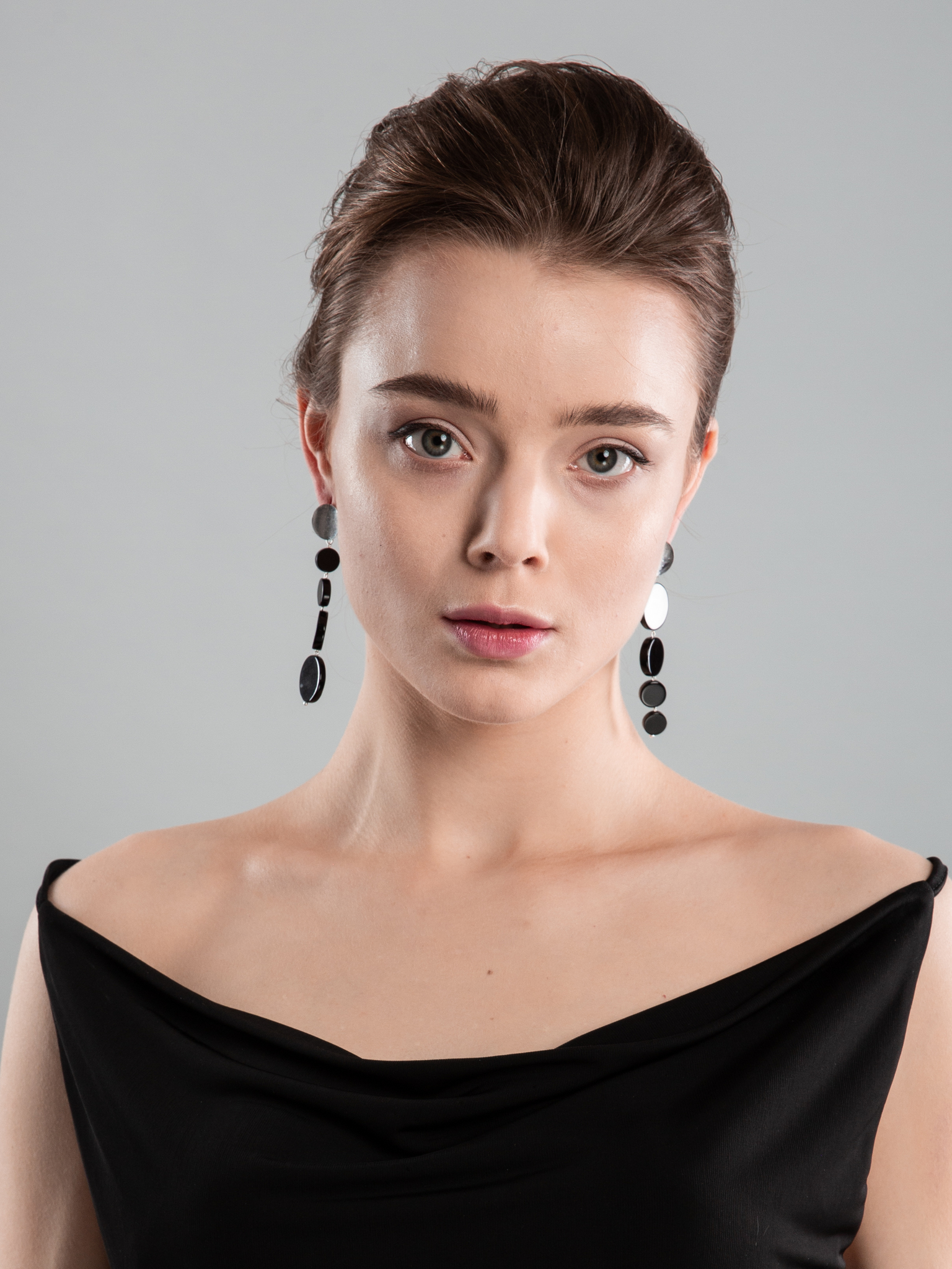 Серьги асимметричные из агата