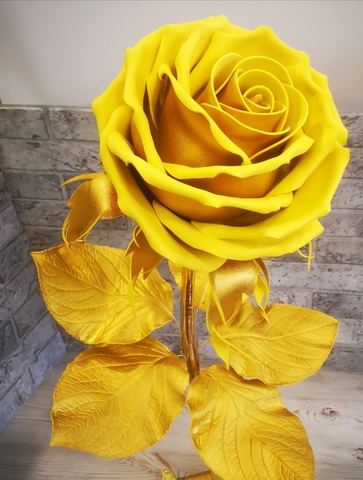 Декоративный цветок для интерьера Роза золотая 