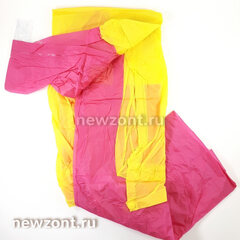 Дождевик детский XXL 120-130 см YA YUE с бабочкой жёлто-розовый