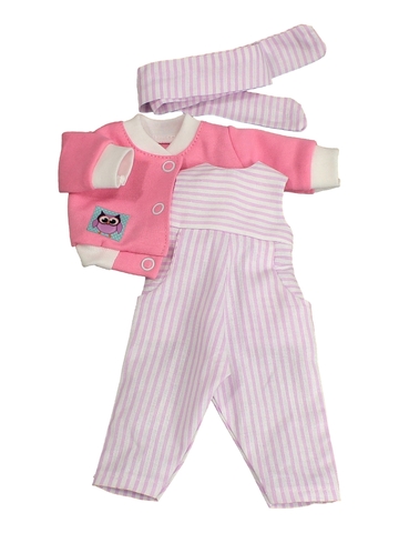 Комплект с бомбером и комбинезоном - Розовый. Одежда для кукол, пупсов и мягких игрушек.