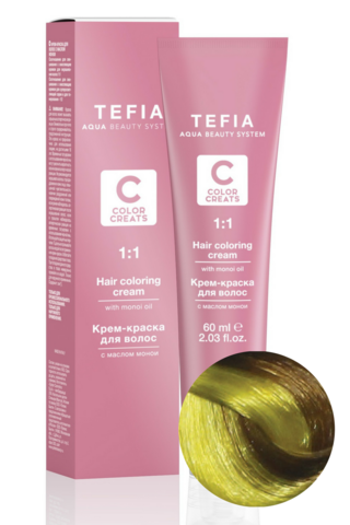 Крем-краска для волос желтый контраст Tefia Color Creats, 60 мл