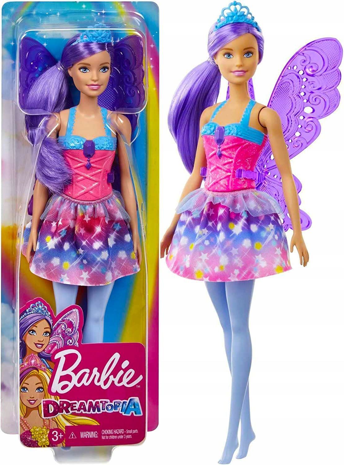 Кукла Barbie Mattel Dreamtopia Барби Фея с фиолетовыми волосами и съемными  крыльями GJJ98 купить в Москве | Доставка по России.