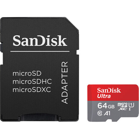 Карта памяти SanDisk 64GB Ultra MicroSD 140MB/s UHS-I R for Smartphones Black