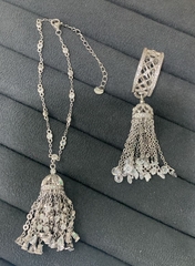 4828 - Браслет Tassel с густой подвеской кисточкой из серебра