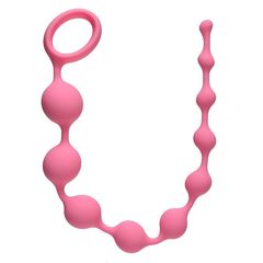 Розовая анальная цепочка Long Pleasure Chain - 35 см. - 