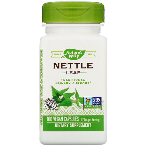 Nature's Way, Лист крапивы, 870 мг, 100 веганских капсул