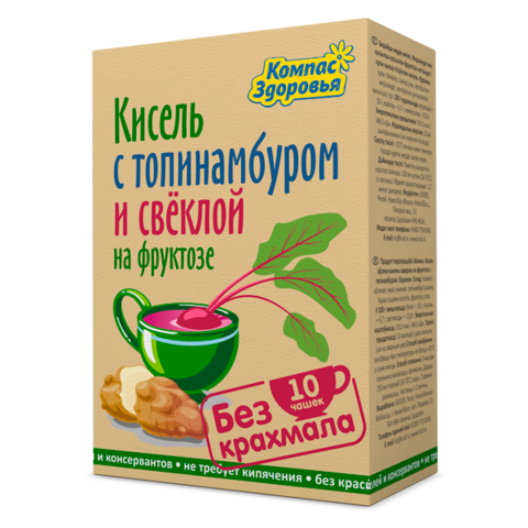 Кисель овсяно-льняной на фруктозе С ТОПИНАМБУРОМ И СВЕКЛОЙ 150 г (Компас здоровья)