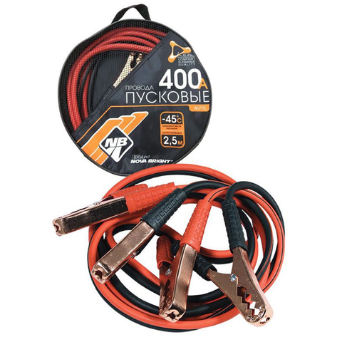Провода пусковые "Nova Bright-fusion" 400А морозостойкие, в сумке, 2.5 м