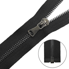 Молния металл Т5, L 70 см, чёрный/тёмный никель