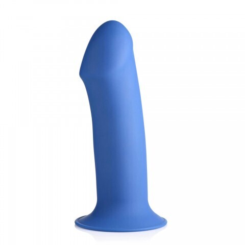 Гибкий пластичный фаллоимитатор Squeeze-It Thick Phallic Dildo, синий, 17.5х5 см